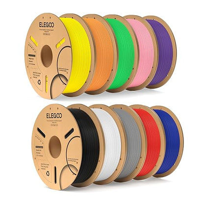 ELEGOO PLA Filament Bundle 10KG, 1.75mm 3D Printer Filament Dimensional by ELEGOO