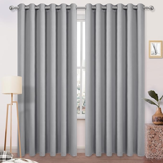 DWCN Blackout Curtains 84 Inches Long, Grommet Room Drakening Thermal Drapes by DWCN