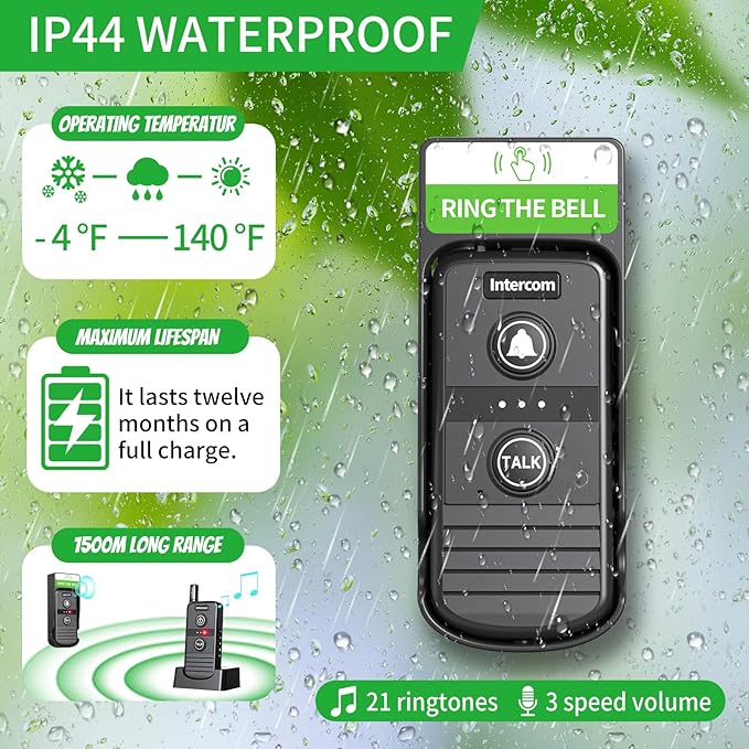 Wireless Intercom Doorbell, Intercoms Wireless - Image 3