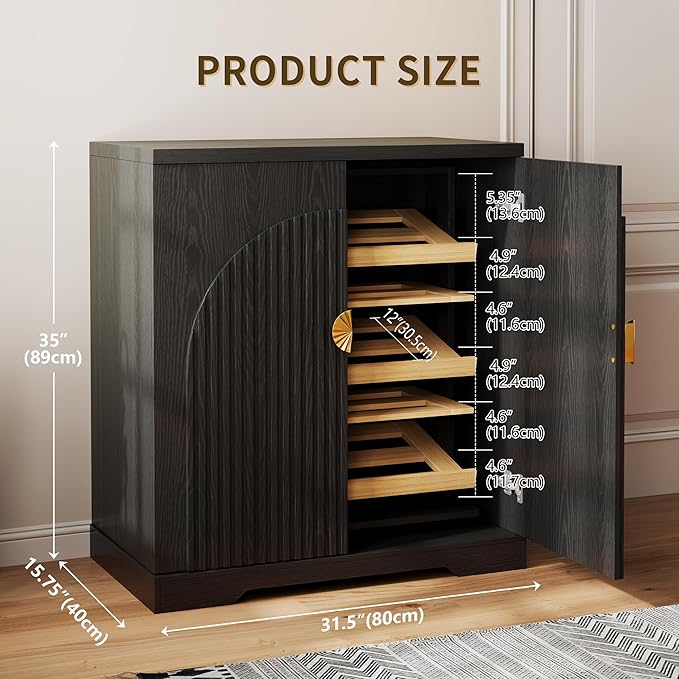 Vlsrka Shoe Cabinet Storage for Entryway, 6-Tier Rotating Shoe Organizer Cabinet - Image 2