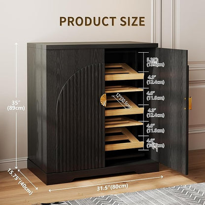 Vlsrka Shoe Cabinet Storage for Entryway, 6-Tier Rotating Shoe Organizer Cabinet - Image 2