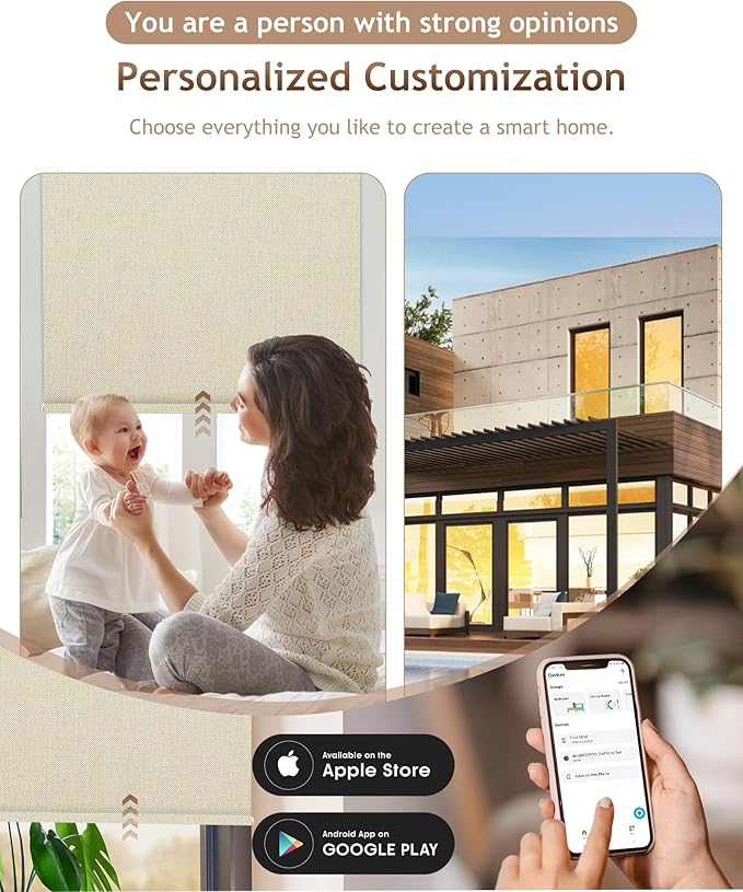 Kincmo Motorized Blinds with Remote, 100% Blackout Motorized Roller Shades Work - Image 2