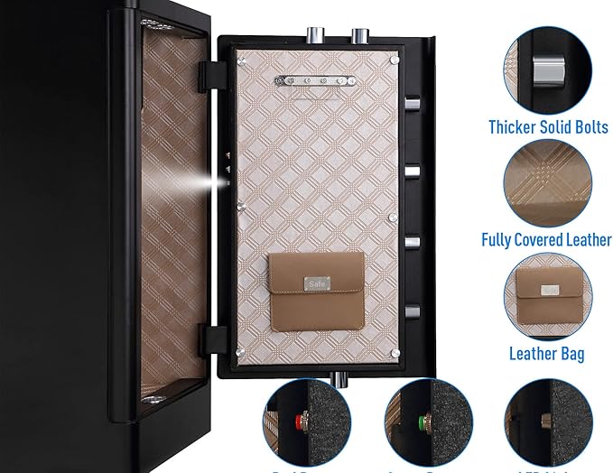 Tenamic Deluxe Biometric Fingerprint Safe Box Smart Touch Screen Fireproof Safe - Image 3