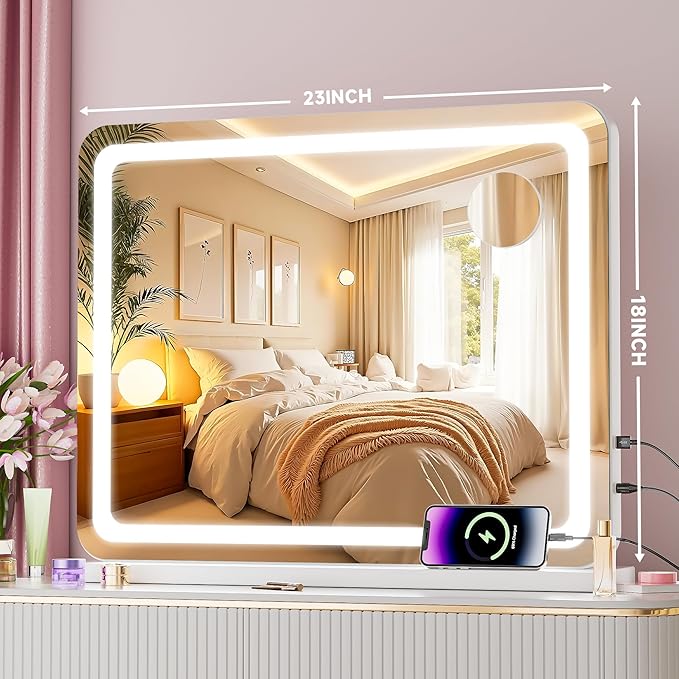 Vanity Mirror with Lights, Dimmable 3 Modes, Memory Function, Smart Touch - Image 2