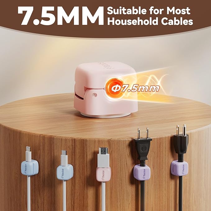 Yocice 6Pack Rotatable Cord Organizer, Spring Cable Clips Desk Cable Management - Image 3