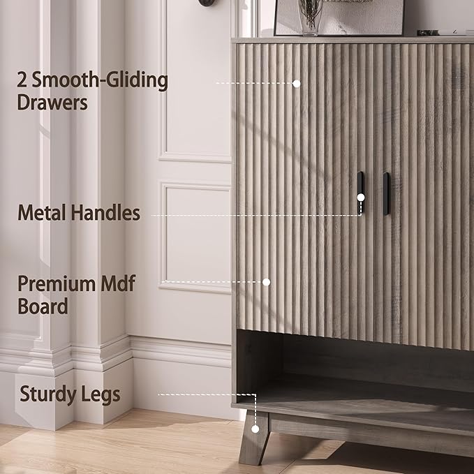 4-Tier Fluted Shoe Cabinet - Image 5