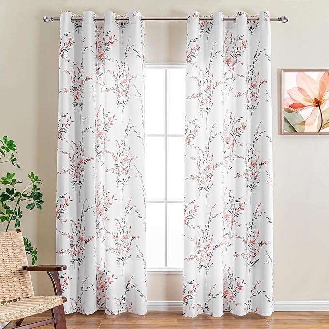 MYSKY HOME Floral Curtains 84 Inch Length - Image 2