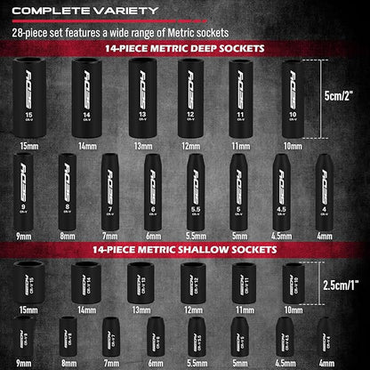 64-Piece 1/4" Drive Impact Socket Wrench Driver-Bits Set, Cr-V Metric - Image 2