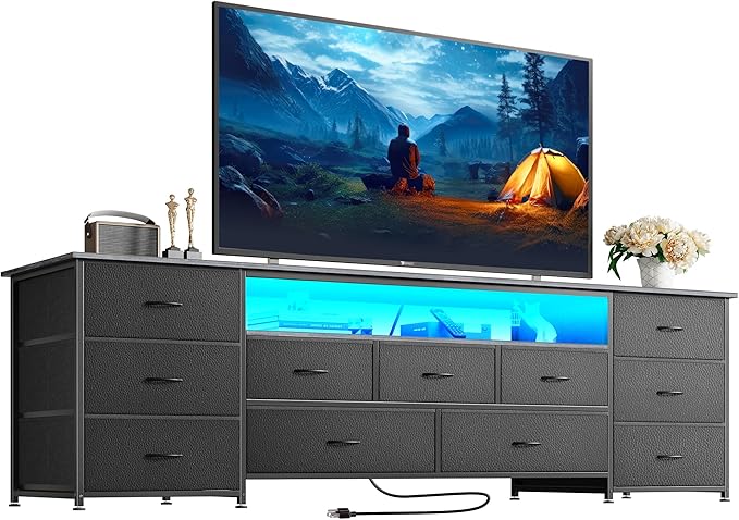 Huuger 70 Inch TV Stand for 75, 80 Inch TV, 11 Drawer Long Dresser by Huuger