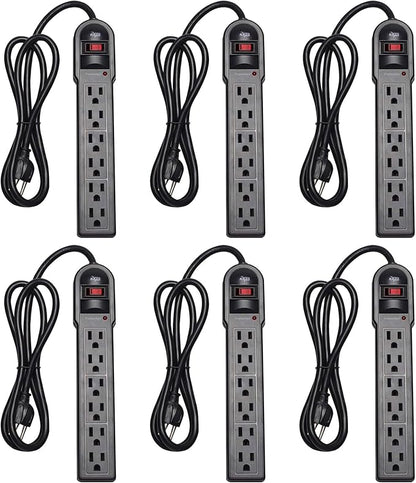 KMC 6-Outlet Surge Protector Power Strip 6 Pack by KMC