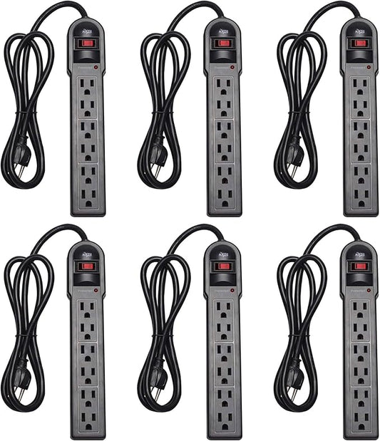 KMC 6-Outlet Surge Protector Power Strip 6 Pack by KMC