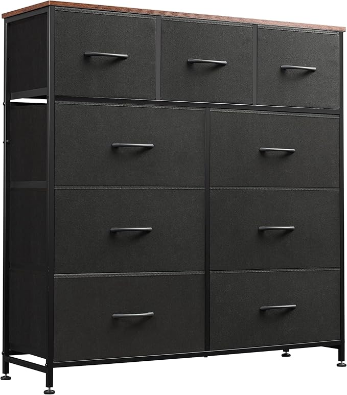 WLIVE 9 Drawer Dresser, Fabric Storage Tower by WLIVE
