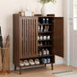 Shoe Storage Cabinet with 2 Slatted Doors, 6-Tier Large Shoe Cabinet with by SmartFENDEE