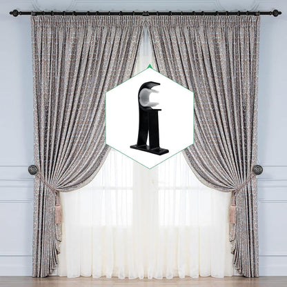 TOKPLNU Curtain Rod Bracket, Black 6 Pack Curtain Rod Holders Heavy Duty Curtain Rod Hooks Hangers for 1 Inch Drapery Rods, Single Curtain Rod Hanging Brackets for Wall