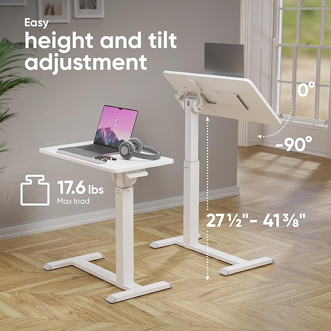 ONKRON Laptop Cart on Wheels, max Load up to 17.6 lbs, Small Rolling Table - Image 3