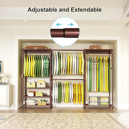 Ulif E1 Heavy Duty Closet Garment Rack, 6 Tiers Adjustable Metal Freestanding - Image 3