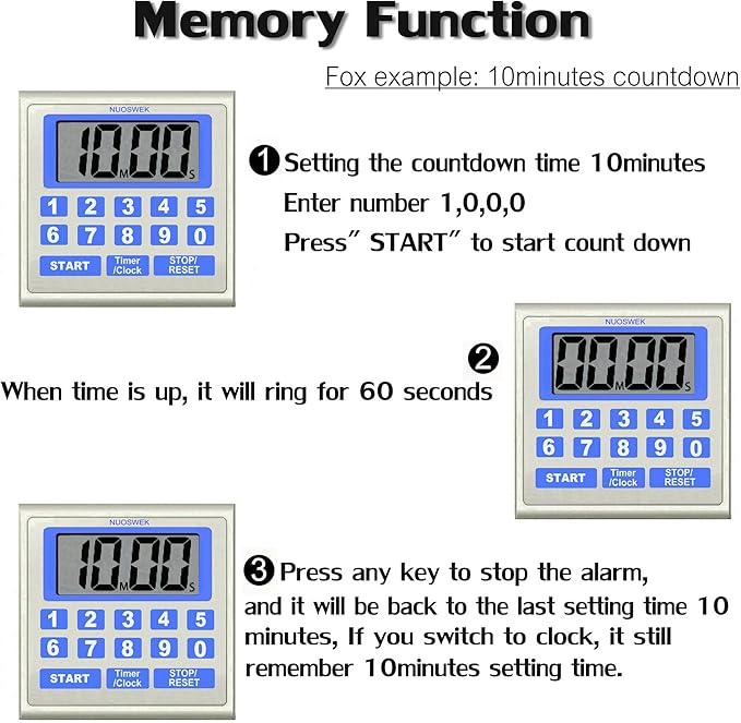 NUOSWEK Digital Timer Waterproof Shower Timer Shower Clock Direct Digit Entry - Image 5