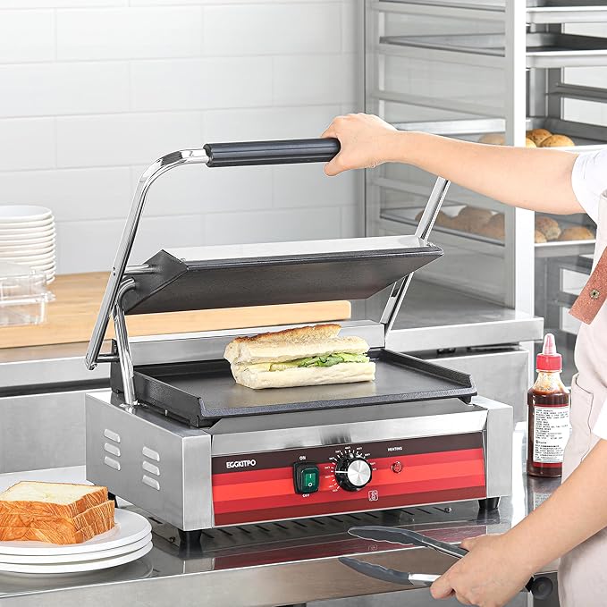EGGKITPO Commercial Electric Panini Grill - Image 2