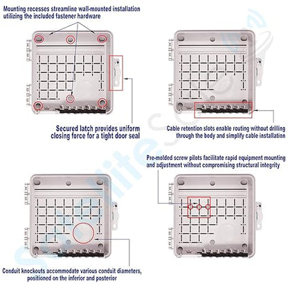 SatelliteSale Weatherproof Junction Box Heavy Duty Enclosure 9x9x4 Inches - Image 4