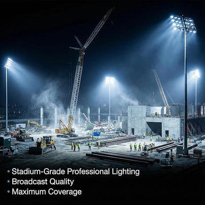 XXBSAZ 300W LED Flood Light Outdoor, High Power Plug-in & Hardwired Commercial - Image 7