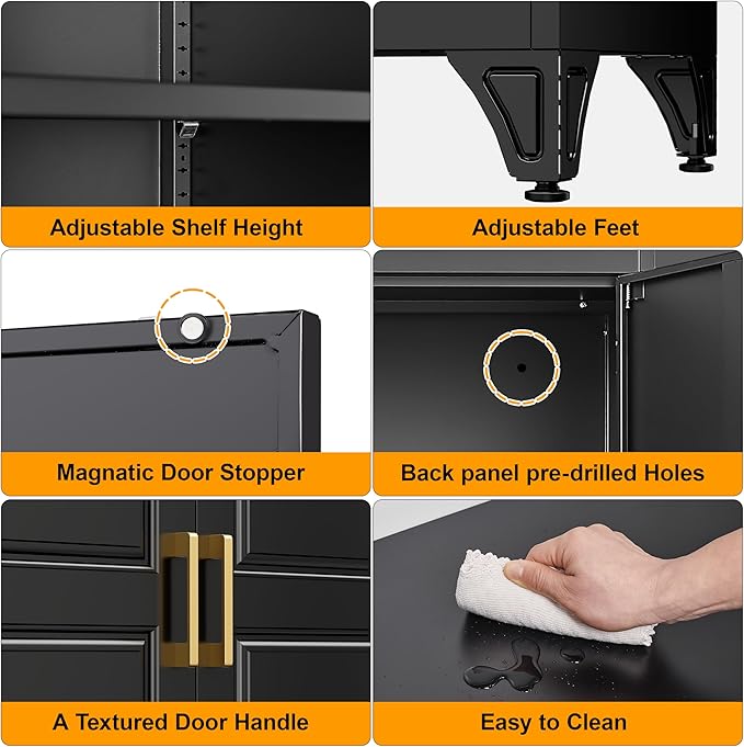 Kitchen Pantry Storage Cabinets, Utility Kitchen Cupboard, Large Steel Cabinets - Image 4