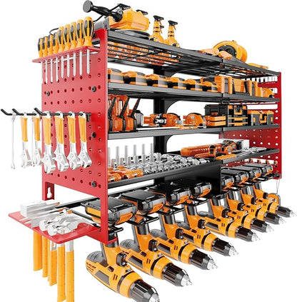 5 Layers Power Tool Organizer Wall Mount, Metal Cordless Tool Hanger Storage by DAYSUP