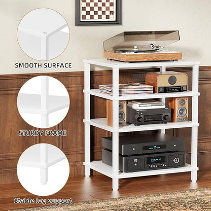 LELELINKY 4-Tier AV Media Player Stand, Stereo Stand, Modern Audio Shelf - Image 5