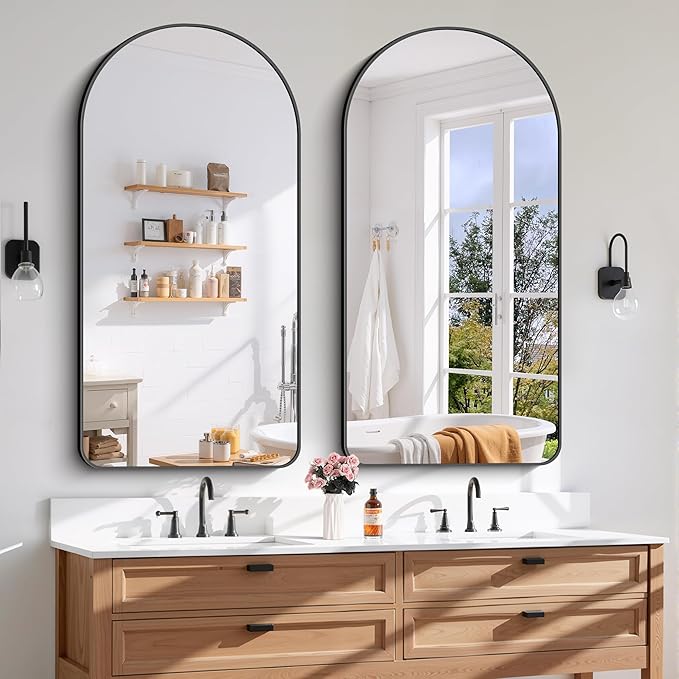 Arched Bathroom Mirror, Wall Mounted Mirror, Living Room, Vertically Hanging - Image 7