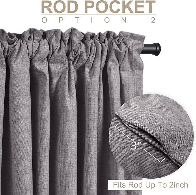 100% Blackout Shield Linen Blackout Curtains - Image 4