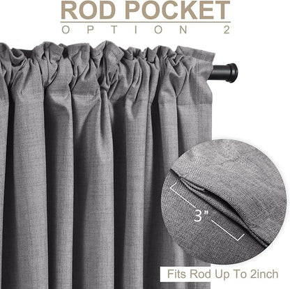 100% Blackout Shield Linen Blackout Curtains - Image 4