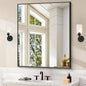 Black Bathroom Mirror for Wall, 30x36 Inch Rectangle by Welcometocofeny