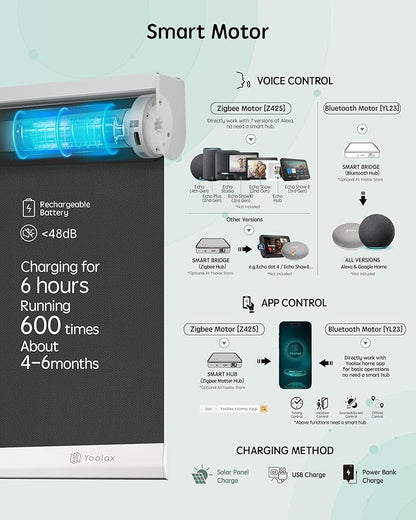 Yoolax Motorized Solar Shades, Flame Resistat Smart Blinds - Image 4