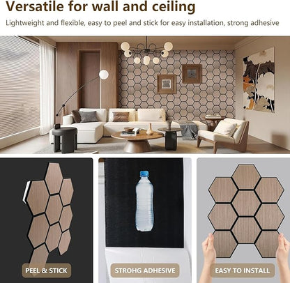 Hexagon Acoustic Wall Panels, Self-Adhesive Sound Absorbing Wall Panel by ARMURO - Image 6