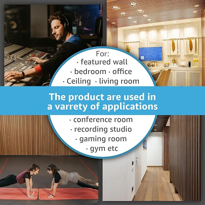 Art3d 4 Pack 47.2 x 23.6in. Wood Slat Acoustic Panels - Image 7
