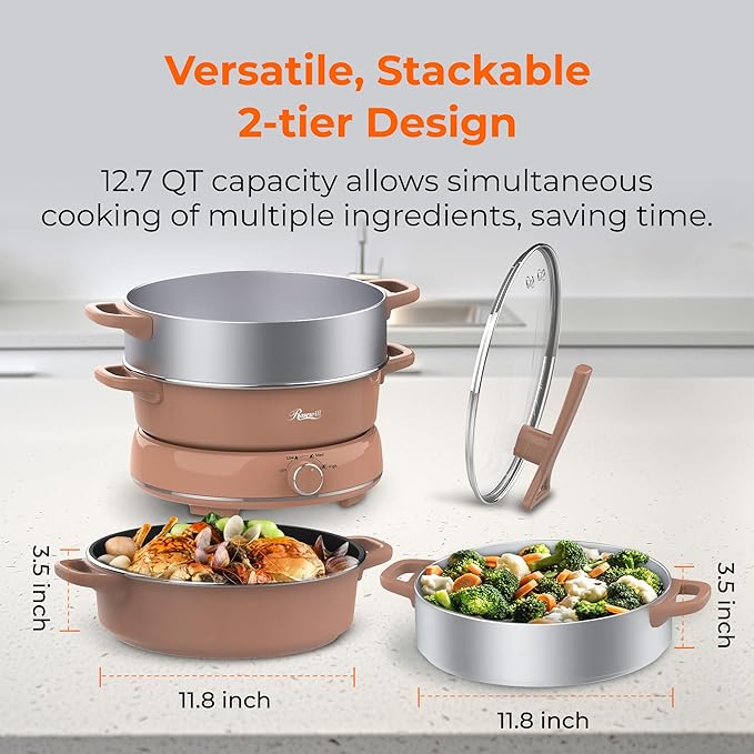 Rosewill 12.7 QT Electric Hot Pot Slow Cooker - Image 4