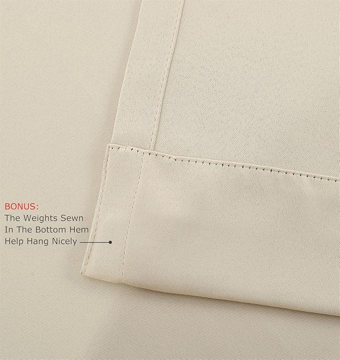MIUCO Room Darkening Grommet Thermal Insulated Blackout Window Curtains Panels - Image 5