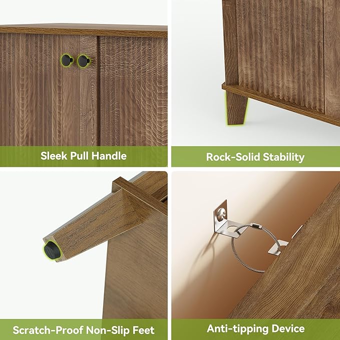 LITTLE TREE Shoe Cabinet with Doors, 5-Tier Shoe Cabinet - Image 6