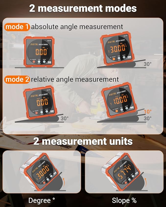 Digital Angle Finder Magnetic Electronic Angle Cube Dual Laser Gauge Digital - Image 2