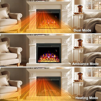 23.6 Inch Electric Fireplace Insert, Recessed Electric Fireplace Heater - Image 6