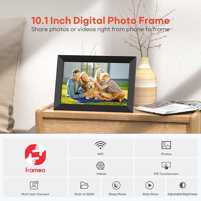 BIGASUO Digital Picture Frame, 10.1" Frameo Digital Frame WiFi - Image 7