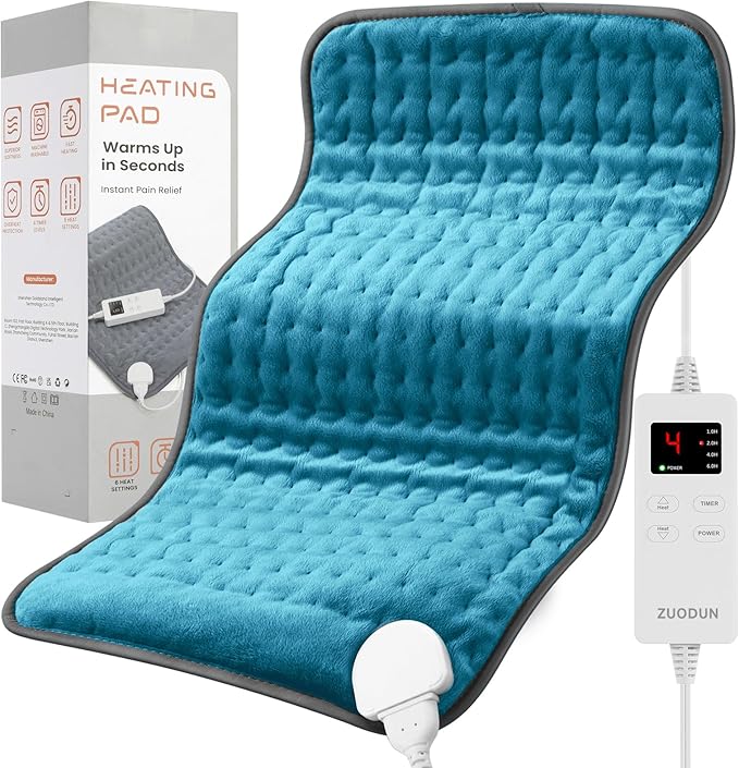 Electric Heating Pad for Back and Shoulder Pain Relief, Soft Heat Blanket by ZUODUN