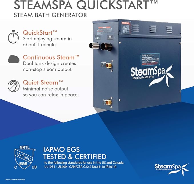 SteamSpa 4.5kW Steam Sauna Generator Executive Bundle 240V Steam Generator - Image 3