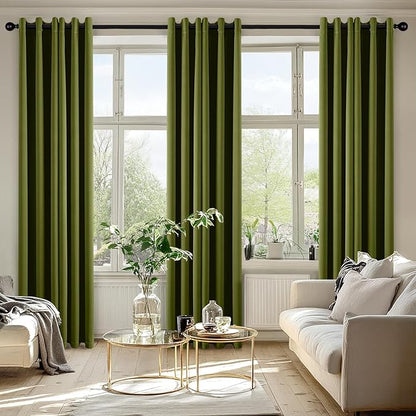 MIULEE Light Olive Green Blackout Curtains - Image 6