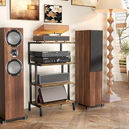 Aquzee Game Console Stands, 4-Tier AV Media Shelf, Stereo Stand, Wood Gaming - Image 5