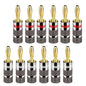 WGGE WG-029 Banana Plugs Audio Jack Connector, 24k Gold Dual Screw Lock Speaker by WGGE