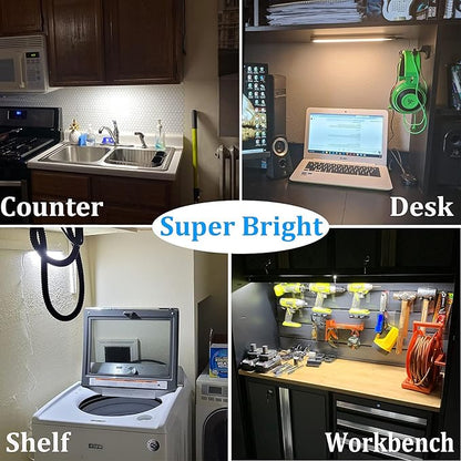 WOBANE Under Counter Lighting, Under Desk Light Bar, Hand Wave Activated - Image 5