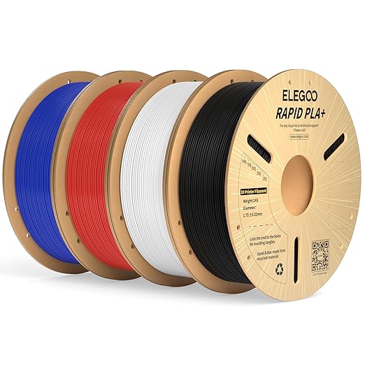 ELEGOO Rapid PLA Plus Filament 1.75mm Bundle 4KG, PLA+ 3D Printer Filament by ELEGOO