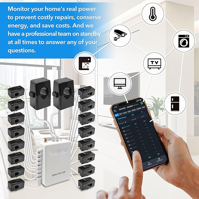 Smart Home Energy Monitor with 16 50A Circuit Level Sensors, Measure Power - Image 8