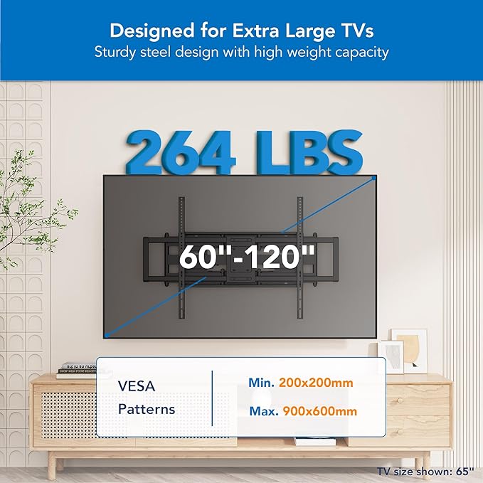 Mount-It! Heavy Duty XXL Full Motion TV Wall Mount - Image 2