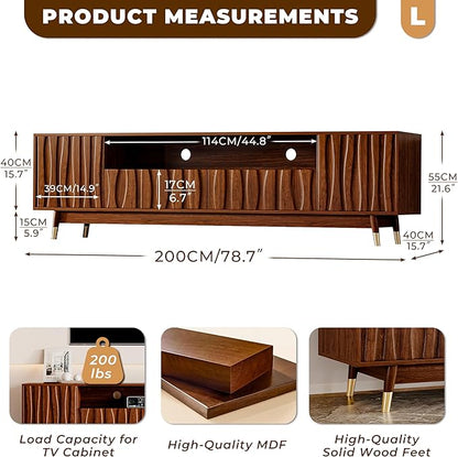 ATJafurn 78‘’ Brown Walnut Finish TV Stand - Image 4